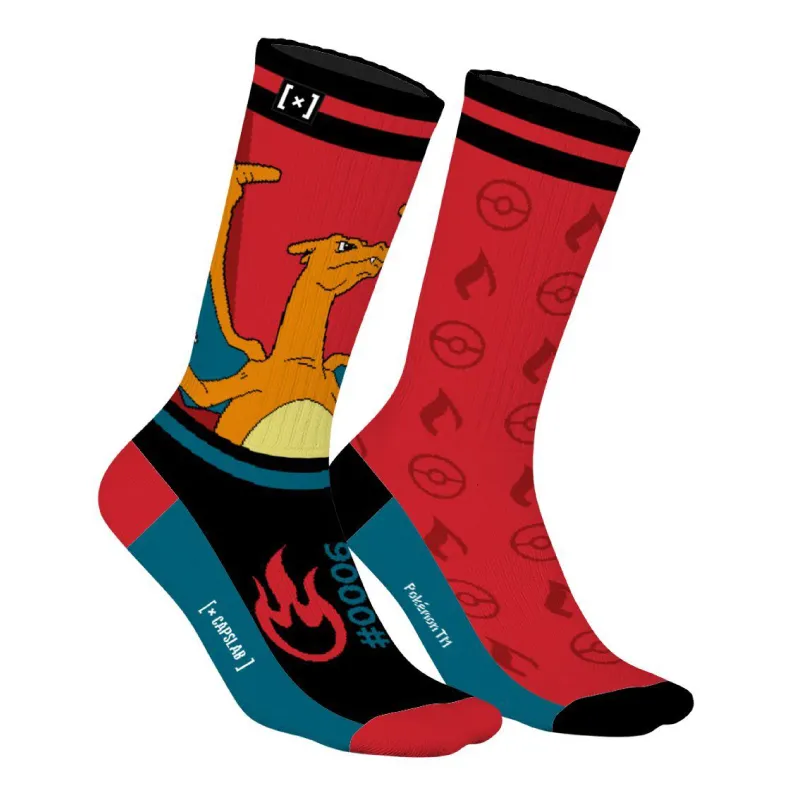 Chaussettes POKEMON DRACAUFEU Rouge - CAPSLAB