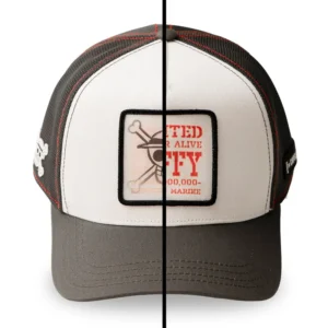 Casquette WANTED LUFFY ONE PIECE Blanc/Gris - CAPSLAB