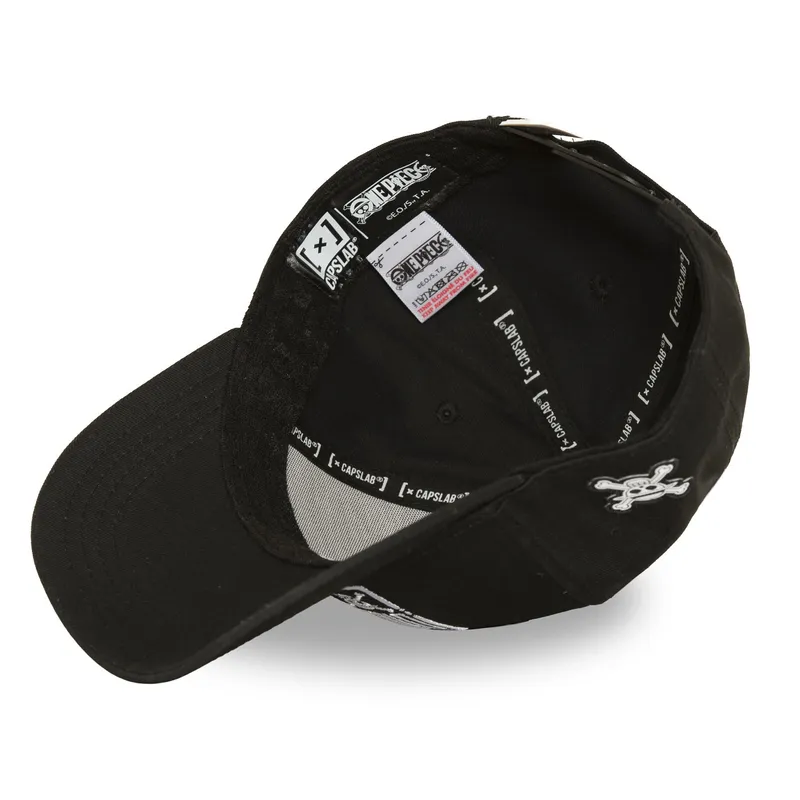 Casquette One Piece Maroc Capslab Jolly Roger effet bambou noire